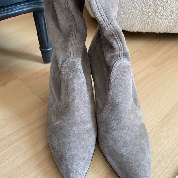 Stuart Weitzman OTK Taupe Suede Boots - Picture 10 of 10